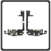 Original For Γνήσιο Για​ iPhone 11 Pro (A2215, A2160) Charging Dock Connector Lightning Flex With Board Καλωδιοταινία Κονέκτορας Φόρτισης + Microphone Μικρόφωνο Dark Green Πράσινο (Pulled)