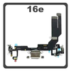 Γνήσια Original For Apple iPhone 16e, (A3212, A3409) Charging Dock Connector Type C Flex Καλωδιοταινία Κονέκτορας Φόρτισης + Microphone Μικρόφωνο White Άσπρο Pulled