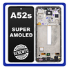 Γνήσια Original Samsung Galaxy A52s 5G (SM-A528B, SM-A528B/DS) Super AMOLED LCD Display Screen Assembly Οθόνη + Touch Screen Digitizer Μηχανισμός Αφής + Frame Bezel Πλαίσιο Σασί White Άσπρο GH82-26861D (Renewed)