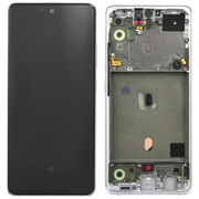 Γνήσια Original Samsung Galaxy A51 5G 2020 (SM-A516F) Super AMOLED Οθόνη LCD Display Screen + Touch Screen DIgitizer Μηχανισμός Αφής White (Service Pack By Samsung) GH82-23100B