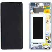 Γνήσια Original Samsung Galaxy S10+ , S10 Plus SM-G975F G975 Οθόνη LCD Display Screen + Touch Screen DIgitizer Μηχανισμός Αφής + Frame Πλαίσιο Blue GH82-18849C