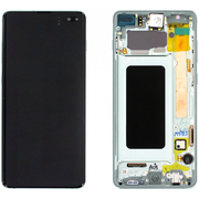 Γνήσια Original Samsung Galaxy S10+ , S10 Plus SM-G975F G975 Οθόνη LCD Display Screen + Touch Screen DIgitizer Μηχανισμός Αφής + Frame Πλαίσιο Green GH82-18849E GH82-18834E GH82-18857E