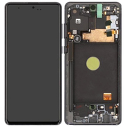 Γνήσια Original Samsung Galaxy Note 10 Lite SM-N770F N770 Οθόνη LCD Display Screen + Touch Screen DIgitizer Μηχανισμός Αφής + Frame Πλαίσιο Black GH82-22055A (Service Pack By Samsung)