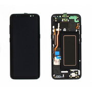 Γνήσια Original Samsung Galaxy S8 (G950F SM-G950) Super Amoled Οθόνη LCD Display Screen + Touch Screen DIgitizer Μηχανισμός Αφής + Frame Πλαίσιο Black GH97-20457A (Service Pack By Samsung)