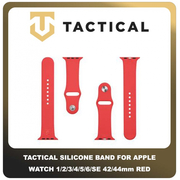 Original Γνήσιο Tactical 498 Silicone Band 42mm / 44mm For Apple Watch 1 , 2 , 3 , 4 , 5 , 6 , SE Smartwatch Bracelet Strap Λουράκι Ζώνη Σιλικόνης Για Ρολόι Red Κόκκινο