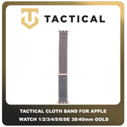Original Γνήσιο Tactical 529 Cloth Band 38mm / 40mm For Apple Watch 1 , 2 , 3 , 4 , 5 , 6 , SE Smartwatch Bracelet Strap Λουράκι Ζώνη Νάιλον Ύφασμα Με Velcro Για Ρολόι Gold Χρυσό