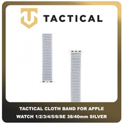 Original Γνήσιο Tactical 536 Cloth Band 38mm / 40mm Replacement For Apple Watch 1 , 2 , 3 , 4 , 5 , 6 , SE Smartwatch Bracelet Strap Λουράκι Ζώνη Νάιλον Ύφασμα Με Velcro Για Ρολόι Silver Ασημί