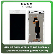 OEM HQ Sony Xperia E5 (F3311, F3313, C1604) IPS LCD Display Screen Assembly Οθόνη + Touch Screen Digitizer Μηχανισμός Αφής + Frame Bezel Πλαίσιο White Άσπρο (Grade AAA+++)