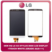 OEM HQ LG G3 Stylus D690N, LG D690 (D690, D693Ν) IPS LCD Display Assembly Screen Οθόνη + Touch Screen Digitizer Μηχανισμός Αφής White Άσπρο (Grade AAA+++)