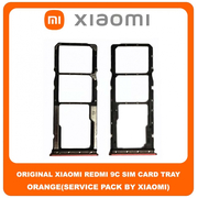 Original Γνήσιο Xiaomi Redmi 9C Redmi9C (M2006C3MG, M2006C3MT) SIM Tray Cover Assy + Micro SD Tray Slot Υποδοχέας Βάση Θήκη Κάρτας SIM Κάλυμμα Orange Πορτοκαλί (Service Pack By Xiaomi)