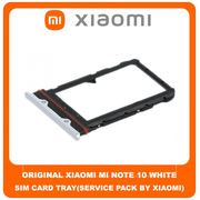 Original Γνήσιο Xiaomi Mi Note 10 Note10 (M1910F4G) SIM Tray Cover Assy Υποδοχέας Βάση Θήκη Κάρτας SIM Κάλυμμα White Άσπρο (Service Pack By Xiaomi)