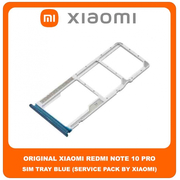 Original Γνήσιο Xiaomi Redmi Note 10 Pro, Redmi Note10 Pro (M2101K6G) SIM Card Tray Cover Assy + Micro SD Tray Slot Υποδοχέας Βάση Θήκη Κάρτας SIM Κάλυμμα Blue Μπλε (Service Pack By Xiaomi)