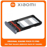 Original Γνήσιο Xiaomi Poco F2 Pro , PocoF2 Pro (M2004J11G) SIM Card Tray Cover Assy + Micro SD Tray Slot Υποδοχέας Βάση Θήκη Κάρτας SIM Κάλυμμα Black Μαύρο (Service Pack By Xiaomi)