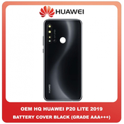 OEM HQ Huawei P20 Lite 2019 (GLK-L21) Rear Back Battery Cover Πίσω Κάλυμμα Καπάκι Πλάτη Μπαταρίας + Camera Lens Τζαμάκι Κάμερας Black Μαύρο (Premium A+)