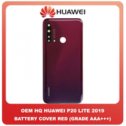 OEM HQ Huawei P20 Lite 2019 (GLK-L21) Rear Back Battery Cover Πίσω Κάλυμμα Καπάκι Πλάτη Μπαταρίας + Camera Lens Τζαμάκι Κάμερας Red Κόκκινο (Premium A+)