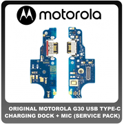 Γνήσιο Original Motorola G30 (XT2129-1) USB Charging SUB Board PCB Flex Charge Dock Connector Καλωδιοταινία Κονέκτορας Φόρτισης + Microphone Μικρόφωνο 5P68C18192 (Service Pack by Motorola))