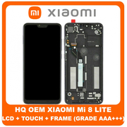 HQ OEM Xiaomi Mi8 Lite, MI 8 Lite, (M1808D2TG) LCD Display Screen &Omicron;&theta;ό&nu;&eta; + Touch Screen Digitizer &Mu;&eta;&chi;&alpha;&nu;&iota;&sigma;&mu;ό&sigmaf; &Alpha;&phi;ή&sigmaf; + Frame &Pi;&lambda;&alpha;ί&sigma;&iota;&omicron; Black (Grade AAA+++)