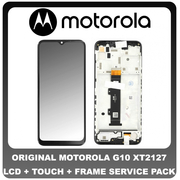 Γνήσιο Original Motorola MOTO G10 (XT2127) Lcd Display Screen Οθόνη + Touch Screen Digitizer Μηχανισμός Αφής + Frame Πλασιο Black 5D18C18090 (Service Pack By Motorola)
