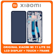 Γνήσια Original Xiaomi Mi 11 Lite 4G (M2101K9AG), Mi 11 Lite 5G (M2101K9G), LCD Display Assembly Screen Οθόνη + Touch Screen Digitizer Μηχανισμός Αφής + Frame Bezel Πλαίσιο Black Μαύρο 56000200K900 (Service Pack By Xiaomi)