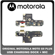 Γνήσια Original Motorola MOTO G9 PLUS (XT2087-1) USB Type-C Charging Dock Connector Flex Sub Board Καλωδιοταινία Υπό Πλακέτα Φόρτισης + Microphone Μικρόφωνο (Service Pack By Motorola)