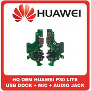 HQ OEM Συμβατό Για Huawei P30 Lite (MAR-LX1M, MAR-AL00, MAR-TL00, MAR-LX2) Micro USB Charging Dock Connector Flex Sub Board, Καλωδιοταινία Υπό Πλακέτα Φόρτισης + Microphone Μικρόφωνο + Audio Jack Θύρα Ακουστικών (Grade AAA+++)