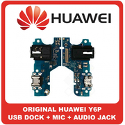 Γνήσια Original Huawei Y6p (MED-LX9, MED-LX9N) Micro USB Charging Dock Connector Flex Sub Board, Καλωδιοταινία Υπό Πλακέτα Φόρτισης + Microphone Μικρόφωνο + Audio Jack Θύρα Ακουστικών (Service Pack By Huawei)