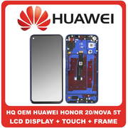 HQ OEM &Sigma;&upsilon;&mu;&beta;&alpha;&tau;ό &Gamma;&iota;&alpha; Huawei Honor 20 (YAL-L21, YAL-AL00), Nova 5T (YAL-L21, YAL-L61), IPS LCD Display Assembly Screen &Omicron;&theta;ό&nu;&eta; + Touch Digitizer &Mu;&eta;&chi;&alpha;&nu;&iota;&sigma;&mu;ό&sigmaf; &Alpha;&phi;ή&sigmaf; + &Pi;&lambda;&alpha;ί&sigma;&iota;&omicron; &Sigma;&alpha;&sigma;ί Frame Bezel Blue &Mu;&pi;&lambda;&epsilon; (Grade AAA+++)