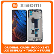 Γνήσια Original Xiaomi Poco X3 GT, PocoX3 GT (21061110AG) IPS LCD Display Screen Assembly Οθόνη + Touch Screen Digitizer Μηχανισμός Αφής + Frame Bezel Πλαίσιο Σασί Black Μαύρο 560003K10A00 (Service Pack By Xiaomi)