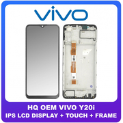 HQ OEM Συμβατό Για Vivo Y20i (V2027, V2032) IPS LCD Display Screen Assembly Οθόνη + Touch Screen Digitizer Μηχανισμός Αφής + Frame Bezel Πλαίσιο Σασί Black Μαύρο (Grade AAA+++)