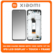 HQ OEM Συμβατό Για Xiaomi Redmi Note 10 5G (M2103K19G, M2103K19C), Redmi Note 10T 5G (M2103K19I), Poco M3 Pro 5G (M2103K19PG) IPS LCD Display Screen Assembly Οθόνη + Touch Screen Digitizer Μηχανισμός Αφής + Frame Bezel Πλαίσιο Σασί Black Μαύρο (Grade AAA+++)