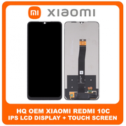 HQ OEM Συμβατό Για Xiaomi Redmi 10C (220333QAG, 220333QBI) / Poco C40 (220333QPG) IPS LCD Display Screen Assembly Οθόνη + Touch Screen Digitizer Μηχανισμός Αφής Black Μαύρο (Grade AAA+++)