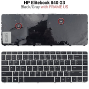 Πληκτρολόγιο hp Elitebook 840 g3 With Frame us