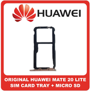 Γνήσια Original Huawei Mate 20 Lite, Mate 20Lite (SNE-L21 SNE-AL00, SNE-LX1) SIM Card Tray + Micro SD Tray Slot Υποδοχέας Βάση Θήκη Κάρτας SIM Platinum Gold Χρυσό 51661KAX (Service Pack By Huawei)
