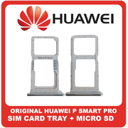 Γνήσια Original Huawei P Smart Pro, P SmartPro (STK-L21) SIM Card Tray + Micro SD Tray Slot Υποδοχέας Βάση Θήκη Κάρτας SIM Breathing Crystal 51661QMB​ (Service Pack By Huawei)