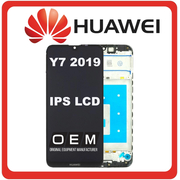 HQ OEM Συμβατό Για Huawei Y7 2019 (DUB-LX1, DUB-LX3) IPS LCD Display Screen Assembly Οθόνη + Touch Screen Digitizer Μηχανισμός Αφής + Frame Bezel Πλαίσιο Σασί Black Μαύρο (Grade AAA+++)