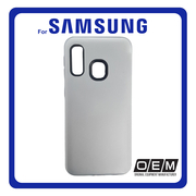 Θήκη Πλάτης - Back Cover, Silicone Σιλικόνη Defender Smooth TPU Silver Ασημί For Samsung A20e