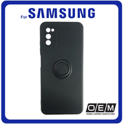 Θήκη Πλάτης - Back Cover, Silicone Σιλικόνη Finger Grip Black Μαύρο For Samsung S20 FE/S20 FE 5G