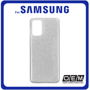 Θήκη Πλάτης - Back Cover, Silicone Σιλικόνη Shining Silver Ασημί For Samsung S20