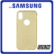 Θήκη Πλάτης - Back Cover, Silicone Σιλικόνη TPU Glitter Gold Χρυσό For Samsung A20e