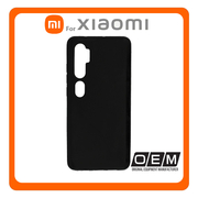 Θήκη Πλάτης - Back Cover, Silicone Σιλικόνη Matt Black Μαύρο For Xiaomi Mi Note 10/Note 10 Pro