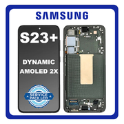 Γνήσια Original Samsung Galaxy S23+ 5G (SM-S916B, SM-S916B/DS) Dynamic AMOLED 2X LCD Display Screen Assembly Οθόνη + Touch Screen Digitizer Μηχανισμός Αφής + Frame Bezel Πλαίσιο Σασί Green Πράσινο GH82-30476C GH82-30477C (Service Pack By Samsung)