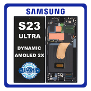Γνήσια Original Samsung Galaxy S23 Ultra 5G (SM-S918B) Dynamic AMOLED 2X LCD Display Screen Assembly Οθόνη + Touch Screen Digitizer Μηχανισμός Αφής + Frame Bezel Πλαίσιο Σασί Phantom Black Μαύρο GH82-30465A /GH82-30466A (Service Pack By Samsung)