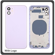 HQ OEM Apple Iphone 11, Iphone11 (A2221, A2111, A2223) BACK BATTERY COVER MIDDLE FRAME- HOUSING ΚΑΠΑΚΙ ΜΠΑΤΑΡΙΑΣ- ΣΑΣΙ + ΠΛΑΙΝΑ ΠΛΗΚΤΡΑ SIDE KEYS + ΘΗΚΗ ΚΑΡΤΑΣ SIM HOLDER PURPLE (Grade AAA++