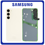 Γνήσια Original Samsung Galaxy S23+ 5G (SM-S916B, SM-S916B/DS) Rear Back Battery Cover Πίσω Κάλυμμα Καπάκι Πλάτη Μπαταρίας + Camera Lens Τζαμάκι Κάμερας Cream GH82-30388B​ (Service Pack By Samsung)