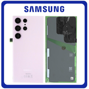 Γνήσια Original Samsung Galaxy S23 Ultra 5G (SM-S918B, SM-S918B/DS) Rear Back Battery Cover Πίσω Κάλυμμα Καπάκι Πλάτη Μπαταρίας + Camera Lens Τζαμάκι Κάμερας Lavender GH82-30400D (Service Pack By Samsung)