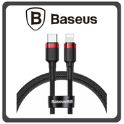 Baseus Cafule Lightning Braided USB-C to Lightning Cable 18W Red Black Μαύρο 1m (CATLKLF-91)