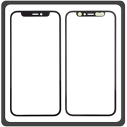 HQ OEM Συμβατό Με Apple iPhone 12 Mini (A2399, A2176, A2398, A2400, A2399, iPhone13,1) Premium Aftermarket Front Glass For Refurbished Μπροστινό Τζαμάκι Για Ανακατασκευή + Frame Πλαίσιο Black Μαύρο (Premium A+​)