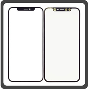 iPhone XS Max (A1921, A2101) Aftermarket Front Glass For Refurbished Μπροστινό Τζαμάκι Για Ανακατασκευή + Frame Πλαίσιο Black Μαύρο (Ref By Apple)