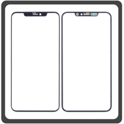 HQ OEM Συμβατό Με Apple iPhone 11 Pro Max, iPhone 11 ProMax (A2218, A2161, A2220, iPhone12.5) Premium Aftermarket Front Glass For Refurbished Μπροστινό Τζαμάκι Για Ανακατασκευή + Frame Πλαίσιο Black Μαύρο (Premium A+​)
