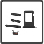 HQ OEM Συμβατό Για Apple iPhone XR, iPhoneXR (A2105, A1984, A2107, A2108, A2106, iPhone11,8) Set (Sim Tray + Power On/Off + Volume Keys + Silence Button) Black Μαύρο (Grade AAA+++)